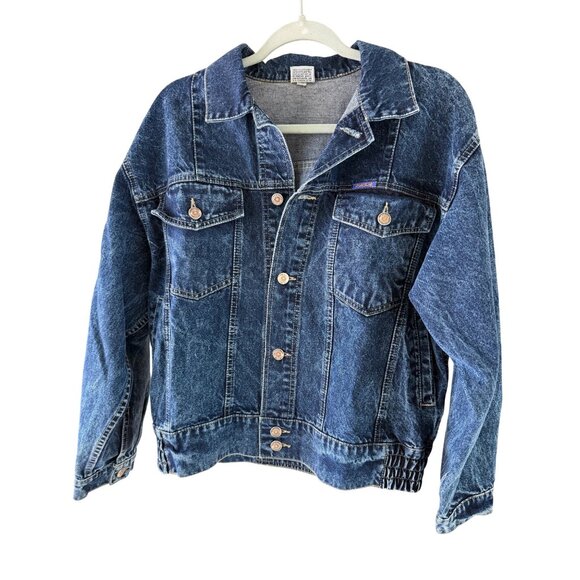 Porsche Mens Denim Jacket Size Medium Blue Cotton Acid Wash Button Vintage - Picture 9 of 11